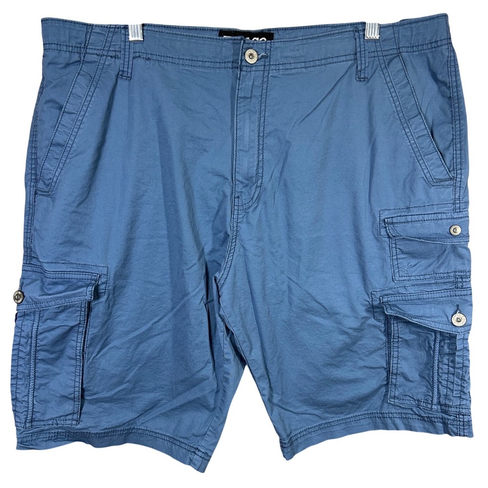 IRON CO Mens Blue Cargo Shorts Size 40 Cotton Blend Utility Pockets